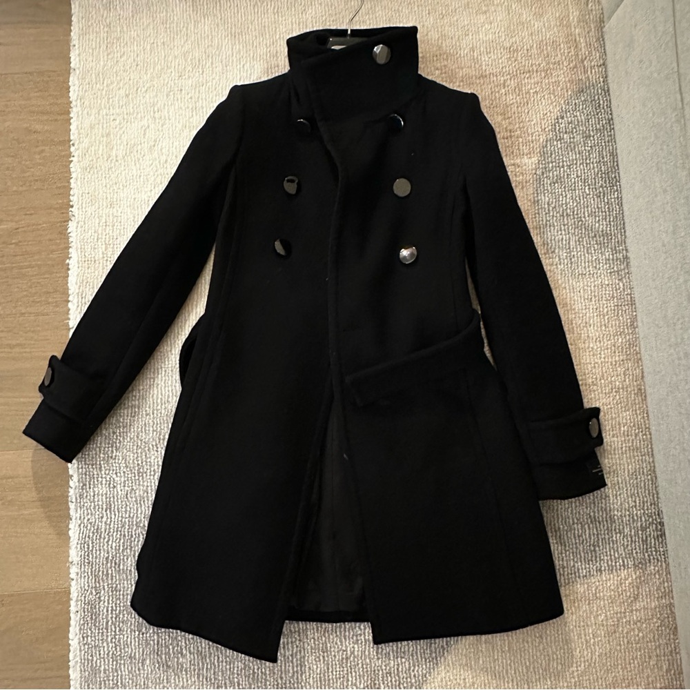 Babaton Wrap Pea Coat with Belt - XXS